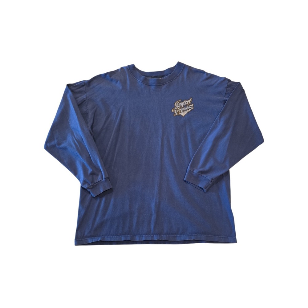 Jansport Premium XXL Long Sleeve Shirt Blue Graphic Logo Outdoor Y2K
